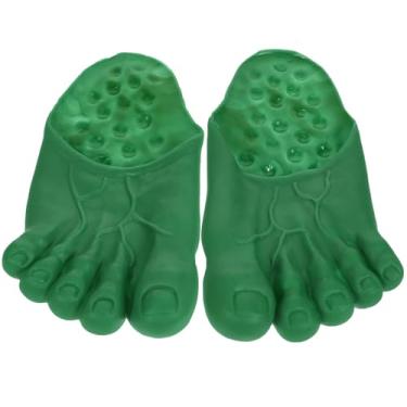 Imagem de Amosfun Pantufas divertidas para cosplay de Halloween com pés de monstro 26 x 14 x 6 cm, verde