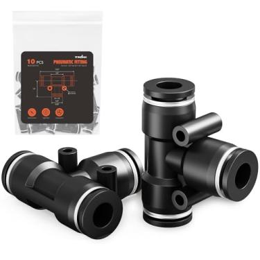 Imagem de TRILINK Conexões OD Push to Connect – Conectores retos de linha de ar, conexões pneumáticas de conexão rápida, conexões de mangueira de ar de bloqueio de pressão para compressor, ferramentas de ar e