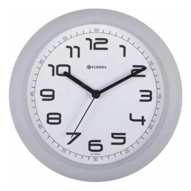 Imagem de Relogio de parede eurora 6517-024 cinza, CINZA