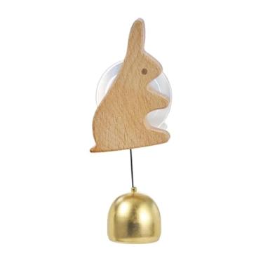 Imagem de Ｂｅｓｇａ Campainha de metal com animais para lojistas, enfeite decorativo de madeira para porta de entrada, sino pendurado para abertura de porta de casa, Coelhinho