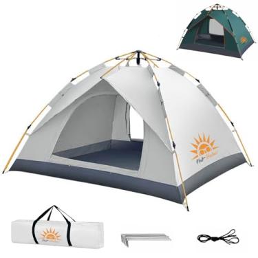 Imagem de Barraca de Camping Automática Impermeável 2 Pessoas, Leve e Pronta para Praia, Mochilão e Caminhadas (Branco)