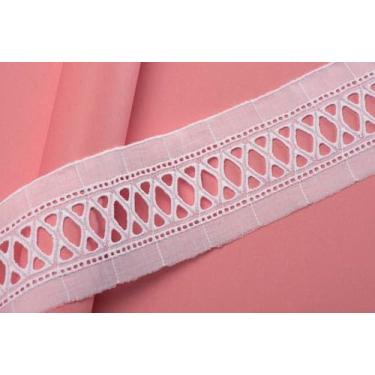 Imagem de Bordado Inglês de Algodão ArtePunto Aviamento Renda Lese Peça Fechada Vários Modelos (Branco, BA033 (5,0cm))