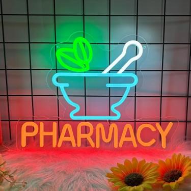 Imagem de Sinais de néon de farmácia para decoração de parede, placa de LED de farmácia para medicina de negócios, decoração de arte de parede, placa de luz neon alimentada por USB