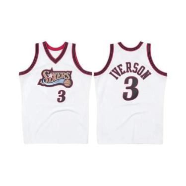 Imagem de Camisa De Basquete Retrô Clássica Masculina Philadelphia No. 3 Alan Iv
