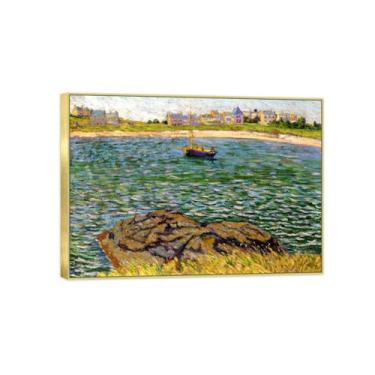 Imagem de BMZFYBS Famosa pintura de arte de parede em tela para decoração de casa - 2 - pôster e impressões de moldura dourada para sala de estar 70 x 100 cm 27 x 39 pol