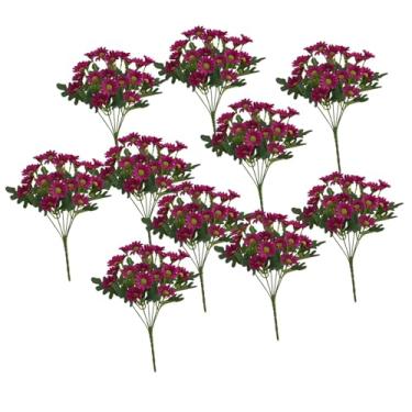 Imagem de Generic 10 Pacotes de Decoração de Flores de Seda Reutilizáveis, Enfeite de Flores Falsas para Área Externa, para Jardim, Janela, Floreira, Casamento, Rosa Vermelha