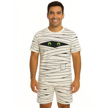 Imagem de Conjunto Adulto Fantasia Temática Múmia Com Camiseta e Short