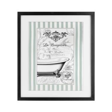 Imagem de Stupell Industries Impressão emoldurada preta La Baignoire em listras sob o vidro por Lettered and Lined, 53 x 43 cm