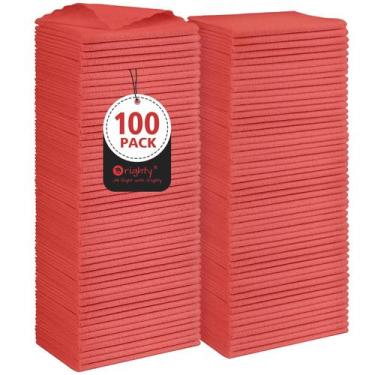 Imagem de Panos de limpeza Orighty Shop Towels, pacote com 100 unidades, vermelh