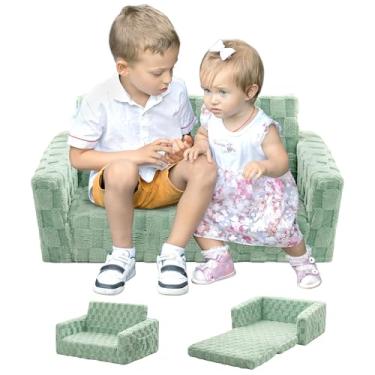 Imagem de MallSingel Sofá infantil, cadeira infantil, sofá dobrável de flanela 2 em 1, sofá conversível para crianças, sofá dobrável para crianças