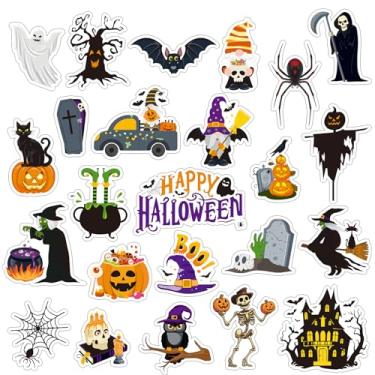 Imagem de Ovveroche 24 peças de ímãs de Halloween para decoração de carro, ímãs de geladeira de Halloween, adesivos decorativos de porta, boo, abóbora, fantasma, doces, morcego, decoração de casa, suprimentos