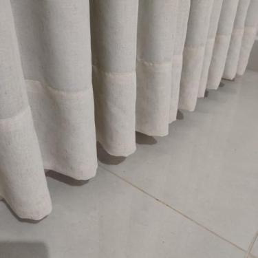 Imagem de Cortina Alto padrão Voil Gaze Linho + blackout 80% Trilho Suíço Duplo 