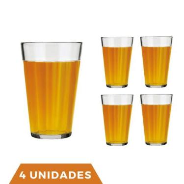 Imagem de Conjunto Com 4 Copo Americano Long Drink 450ml Vidro Nadir - NADIR FIG