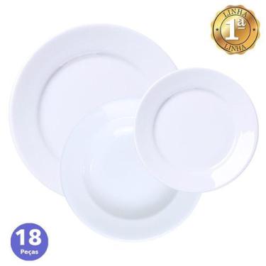Imagem de Conjunto Restaurante 6 Pratos Raso 6 Fundos 6 Sobremesa Porcelana Schm