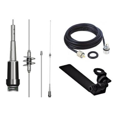 Imagem de Antena Móvel Dual Band 86cm Ap0191 Suporte Caminhonete S10 Hilux Range