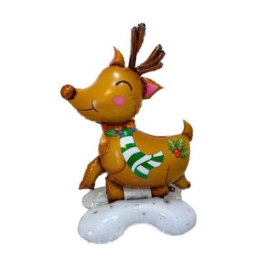 Imagem de Balão Grande De Natal com base Decoração Rena - Partiu Festa