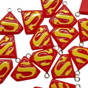 Imagem de Pingente de resina infantil (1 par) - IMPORTAÇÃO, Superman 22x17mm