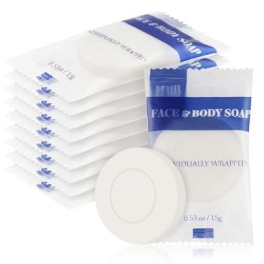 Imagem de Sabonete em barra tamanho viagem a granel, mini sabonete descartável embrulhado individualmente para mãos rosto e corpo, mini produtos de higiene pessoal, kit hotel, abrigo/sem-teto/lar de idosos