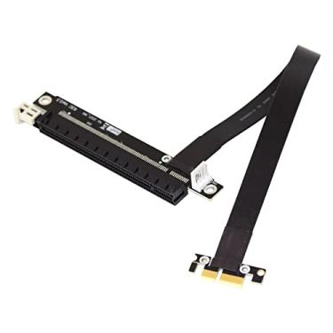 Imagem de Cablecc PCI-E Gen3.0 1x a 16x Cabo Riser 30 cm PCI-Express PCI-E X16 Extender Design de cotovelo ângulo reto (0,3 M)
