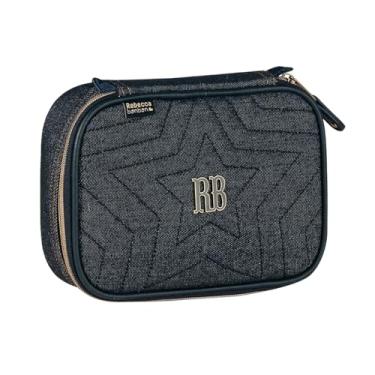 Imagem de Estojo Jeans Box Escolar Meninas Rebecca Bonbon 36 Elásticos Azul