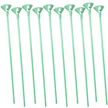 Imagem de Vareta com Suporte para Balões Candy Verde 33cm - 10 Unidades - Extra 