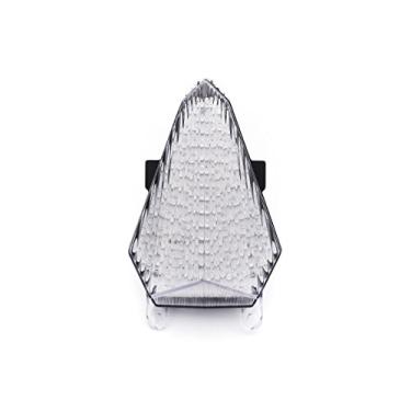 Imagem de Adequado para Yamaha 2006-2007 YZF R6; 2C0-84710-00-00; luz traseira de freio de luz traseira de LED integrada (transparente, V3. Luz traseira de LED sequencial + seta de seta)