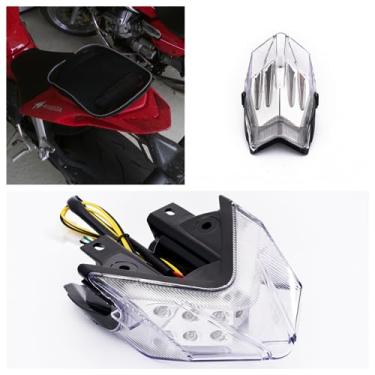 Imagem de TOPZONE Compatível com MV AUGUST BRUTALE 675; BRUTALE 800 <2016; BRUTALE 800 RR; Lâmpada LED de luz traseira de freio + Idicadores integrados de seta (transparente)