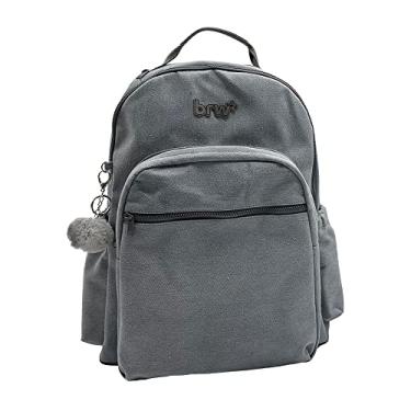 Imagem de Mochila Escolar Crinkle Jeans BRW Cinza