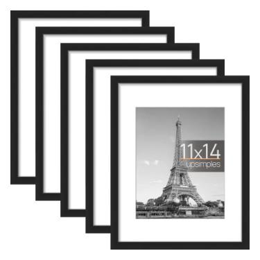 Imagem de Conjunto simples de 5 molduras pretas para fotos 11x14/8x10 - upsimple