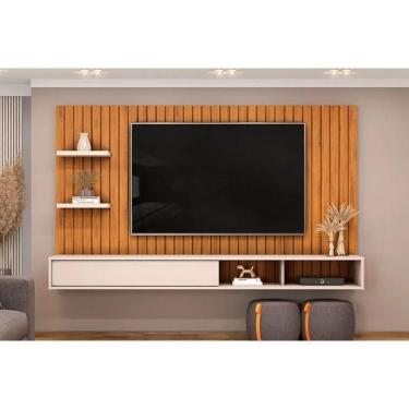 Imagem de Painel Home P/ Tv Até 60 Pol Friz 179x108cm Freijo/off White - Dj Móveis