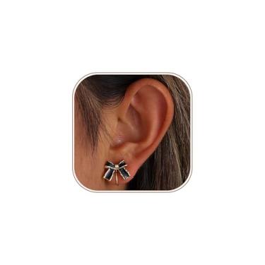 Imagem de Dlknp Brincos elegantes com clipe de laço para mulheres, hipoalergênicos, sem piercing, joias modernas