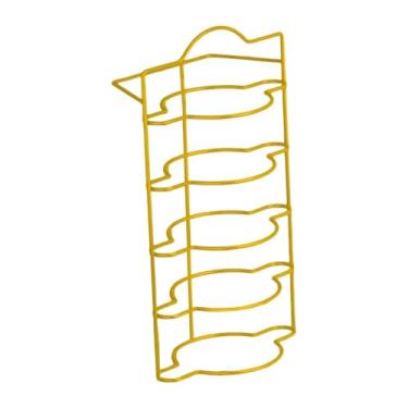 Imagem de IEUDNS Prateleiras expansíveis para, escorredor de pratos para preparação de pratos, organizador versátil para mesa de cozinha e economia de espaço, Ouro 5 Camadas