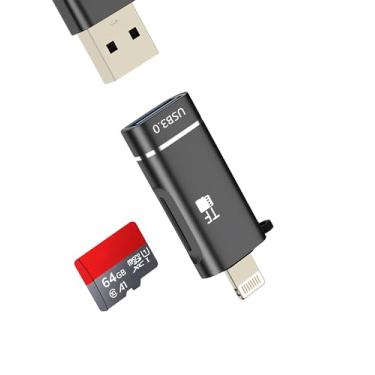 Imagem de Adaptador Lightning para USB OTG cabo micro SD (2 em 1) para iPhone 14 13 Pro Max para Apple para leitor de cartão iPad, câmera digital, pen drive, iluminação feminina, cabo adaptador de transferência