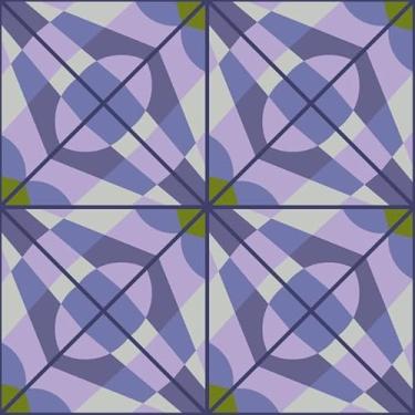 Imagem de Quadro Decorativo com Estampa Vintage Mosaic Decorative Triangleshapes 40 x 40 Papel 2 unidades