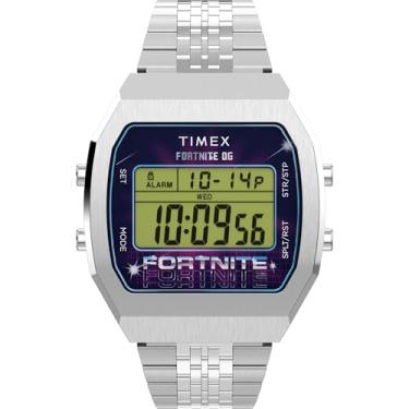 Imagem de Timex Relógio masculino Fortnite T80 de 36 mm - pulseira de aço inoxidável com mostrador digital e caixa de aço inoxidável