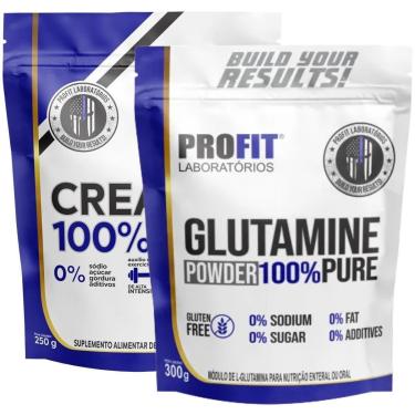 Imagem de GLUTAMINA PURA 300G l CREATINA MONOHIDRATADA PURA 250G l PROFIT-Unissex
