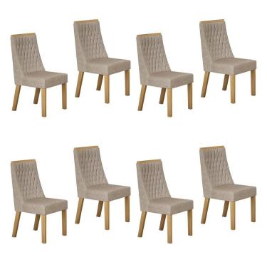 Imagem de Conjunto 8 Cadeiras para Sala de Jantar Luna Bege