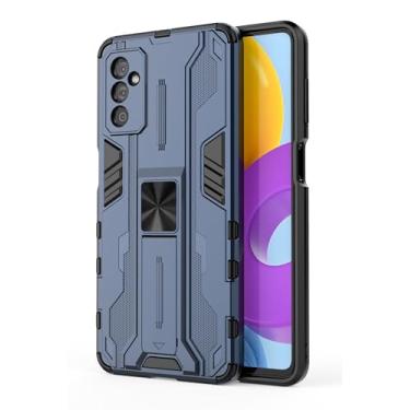 Imagem de SORAKA Capa para Samsung Galaxy M52 5G com suporte Capa de proteção resistente para Samsung Galaxy M52 5G Capa com placa de metal para suporte magnético para carro Capa Silm Fit