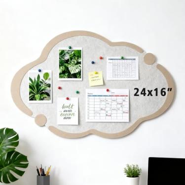 Imagem de Quadro de avisos fofo de feltro para quadro de avisos 40,6 x 60,8 cm, acessórios de mesa, quadro decorativo de cortiça, quadro de fotos para fotos, quadro de pinos de visão para paredes, decoração de