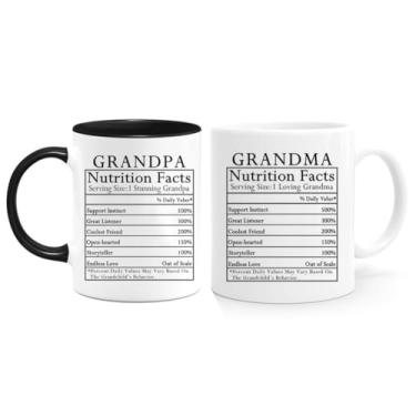 Imagem de PEJAFAN Conjunto de canecas para avós presentes de netos - presente para avó vovô do neto neta, melhor aniversário para avó avô caneca de café 325 ml (melhores presentes para avós)