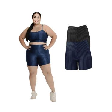 Imagem de Kit 2 Short Legging 3D Academia Fitness Feminino Plus Size-Feminino
