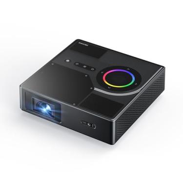 Imagem de NexiGo Nova Mini, projetor a laser portátil, Google TV com Netflix, 1080p FHD, 1200 lúmens, contraste 15000:1 com SAE, 3D, configuração automática, tela de 150 polegadas, áudio Dolby 8W, portátil para