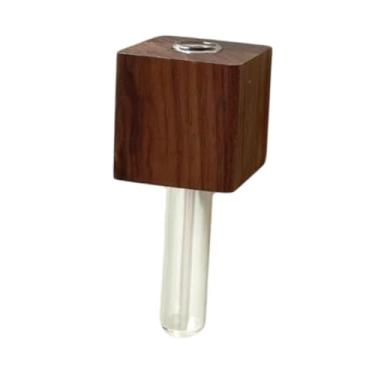 Imagem de Bothyi Mini Vaso Adesivo de Geladeira Tubo de Ensaio Vaso Pequeno Suporte de Madeira Arranjo de Flores Ornamento para Porta de Cozinha Parede Decoração de Ca, Marrom Escuro, Tamanho real