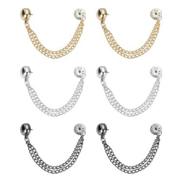 Imagem de PATIKIL Clipes de metal para roupas, gravata de camisa, cachecol, calça, prendedor de cintura, acessórios decorativos, alfinetes para roupas, dourado, prata, preto