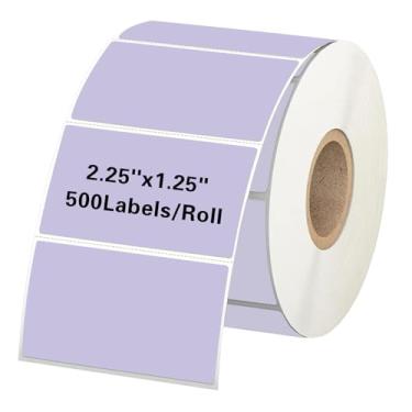 Imagem de Starboling Etiquetas térmicas diretas roxas de 5,7 cm x 3,18 cm, etiqueta de impressora autoadesiva para endereço, logotipo, envio, códigos de barras, código QR