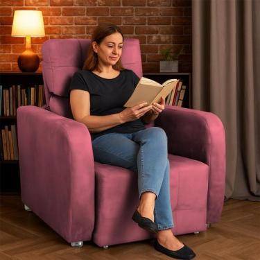 Imagem de Poltrona Reclinavel Sala De Estar Safira Amamentação - Silverio Decor,