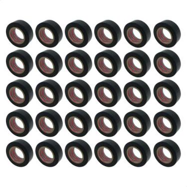 Imagem de Kit 50 Rolos Fita Isolante Adesiva Preta Antichama 10m 19mm - Pulse Pa