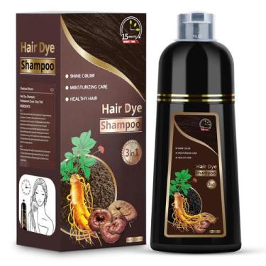 Imagem de Shampoo de tintura de cabelo Temgofeau 3 em 1 Herbal 500mL para cabelo