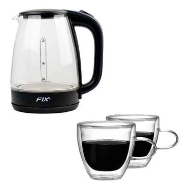 Imagem de Jarra Elétrica Vidro 1,8L + 2 Xícaras Duplas 120ml