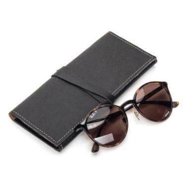 Imagem de Estojo Compacto Couro Legítimo Para Óculos e Itens Pessoais - Bertoni,